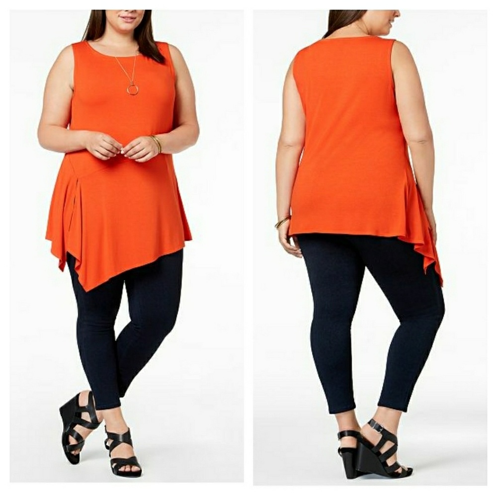 Joseph A. Asymmetrical Sleeveless Top/Tunic 3X